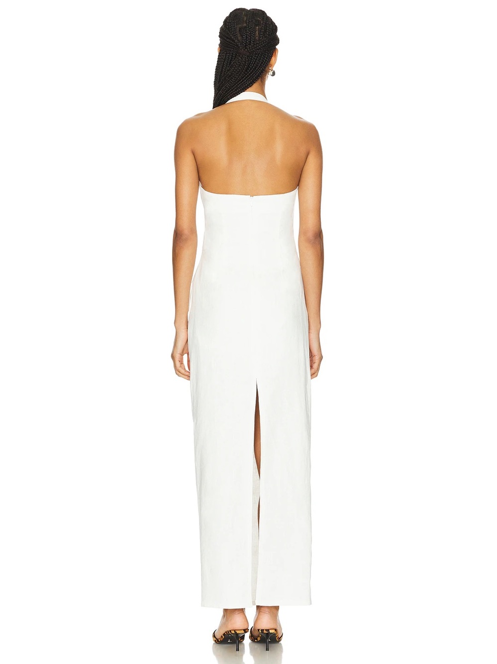 NWT Lioness Ivory Ruched Maxi Dress Strappy Open Back AU 8 - Picture 3 of 3
